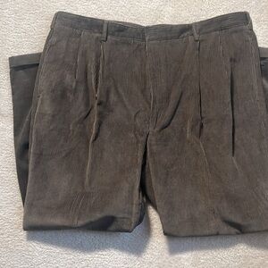 Men’s Geoffrey Beene Big &Tall Green Corduroy Slacks 44x30